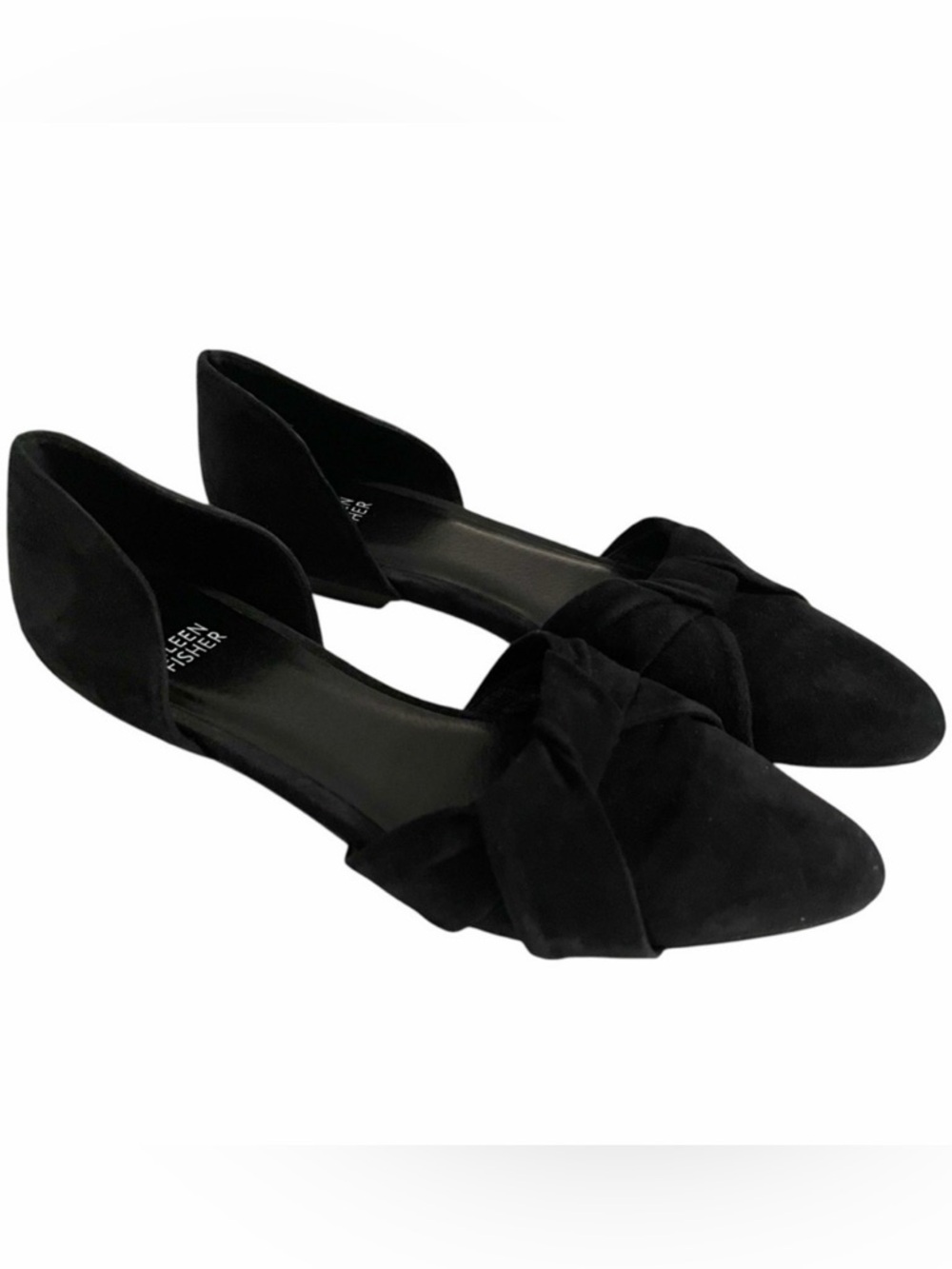 Eileen Fisher Black Suede "Fuller" d'Orsay Flat 8